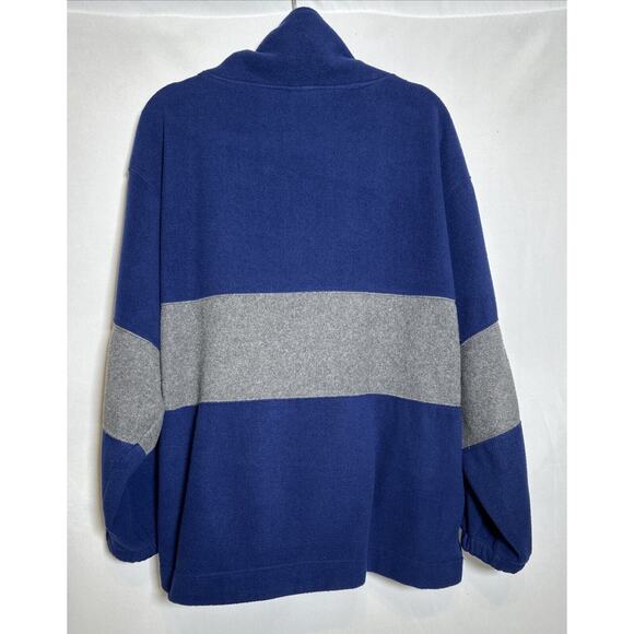 VTG JERZEES Sweater Men's L Blue Gray 1/4 Zip Heavy Fleece Pockets 90s - Picture 8 of 8